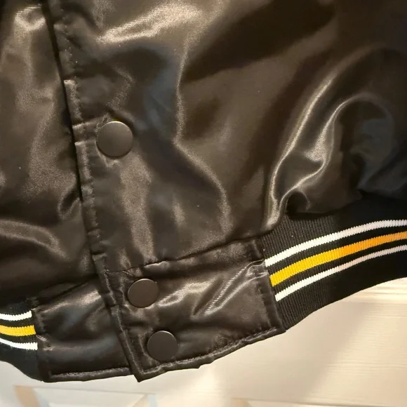 Pittsburgh Steelers Starter Enforcer Satin Varsity Full-Snap Jacket, Size: Large